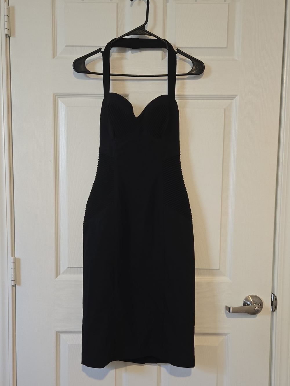 bebe Black Midi Sweetheart Dress